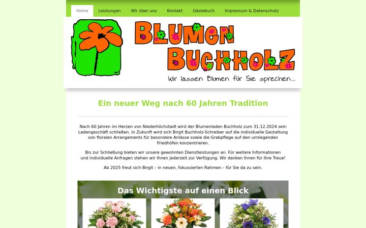Screenshot of blumenbuchholz.de