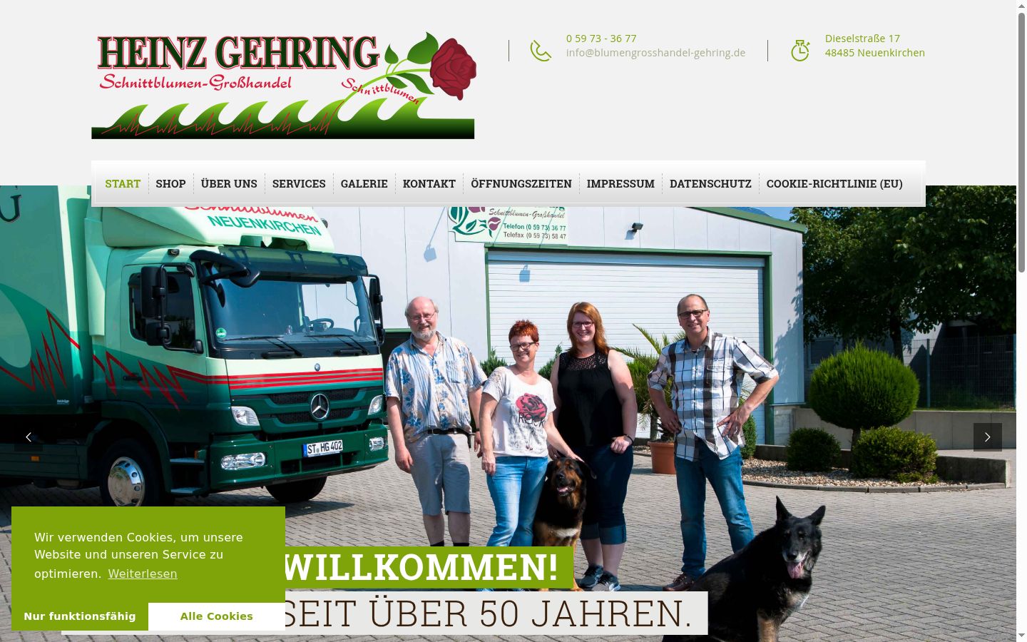 Screenshot des Einwilligungsbanners vor jeglicher Interaktion