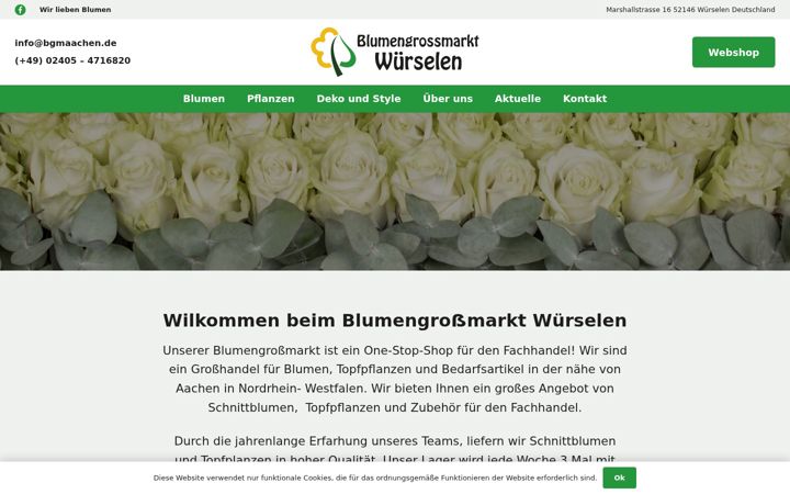 Screenshot of blumengrossmarktwuerselen.de