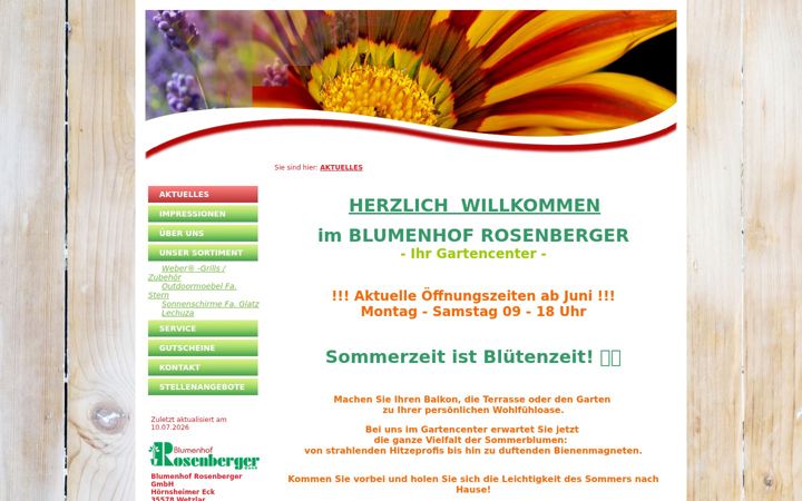 Screenshot of blumenhof-rosenberger.de