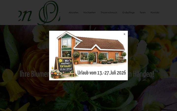 Kuvakaappaus sivustosta blumenortmann.de