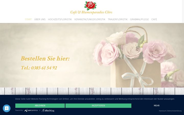 Screenshot of blumenparadies-cloers.de