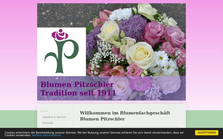 Kuvakaappaus sivustosta blumenpitzschler.de