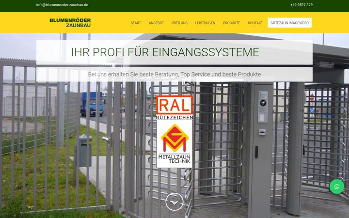 Screenshot of blumenroeder-zaunbau.de