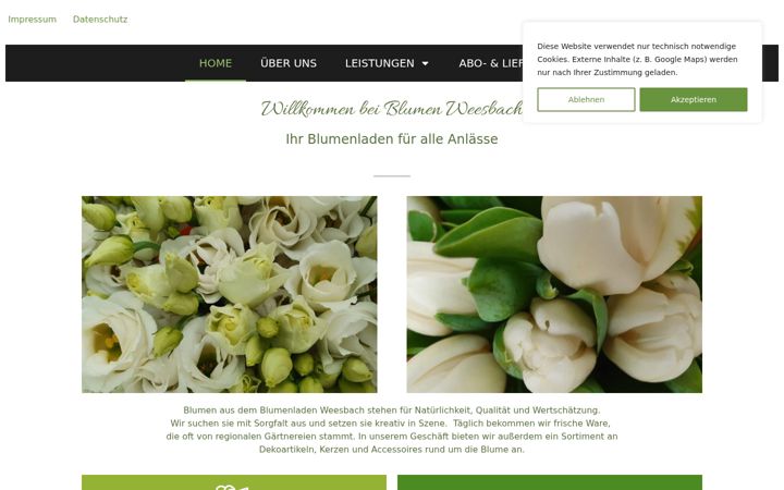 Screenshot of blumenweesbach.de