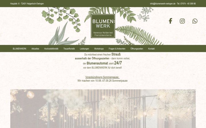 Skärmbild av blumenwerk-owingen.de