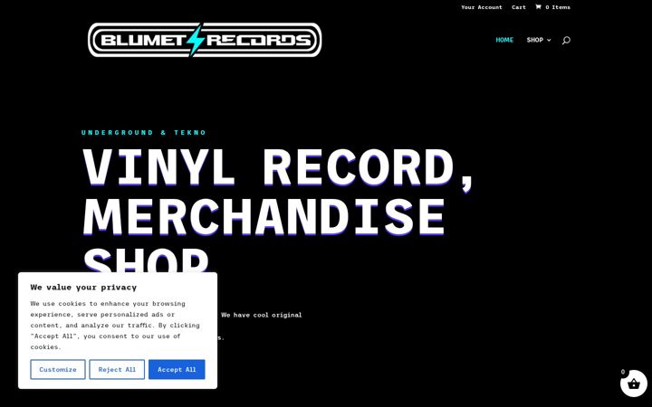 Екранна снимка на blumetrecords.com