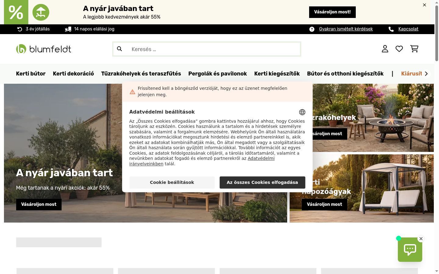 Skjermbilde av samtykkebanneret slik det vises før noen interaksjon