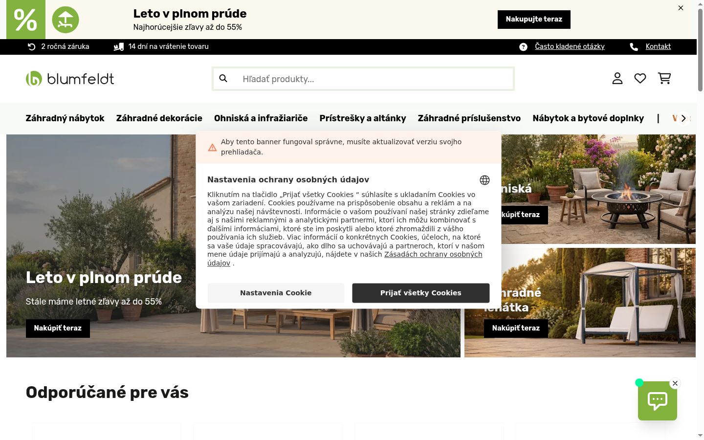 Screenshot des Einwilligungsbanners vor jeglicher Interaktion