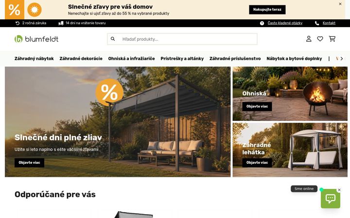 Screenshot of blumfeldt.sk