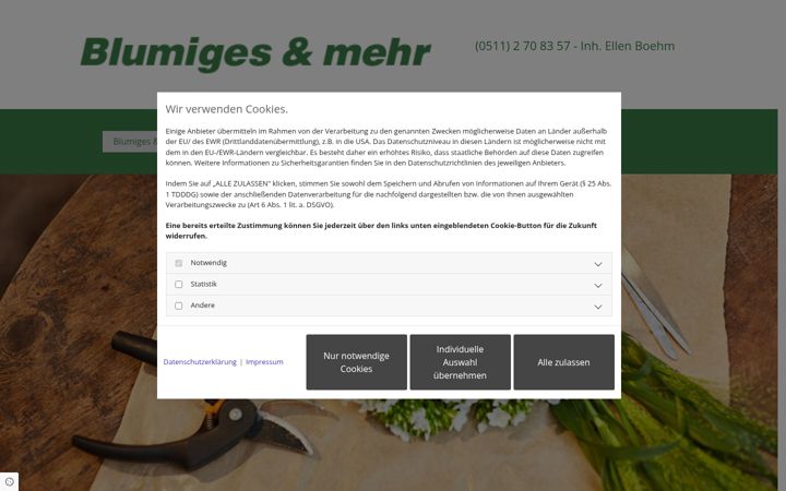 Екранна снимка на blumiges-in-hannover.de