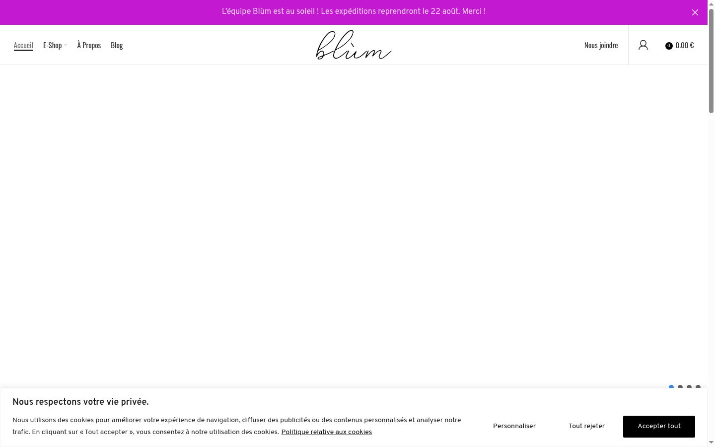 Screenshot del banner di consenso mostrato prima di qualsiasi interazione