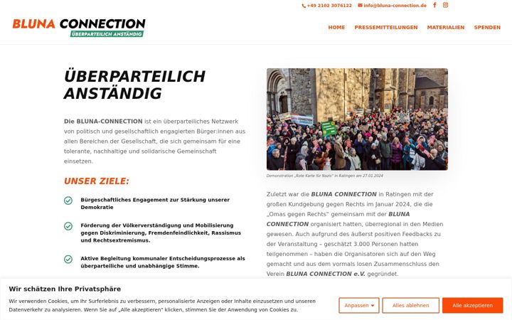 Screenshot of bluna-connection.de