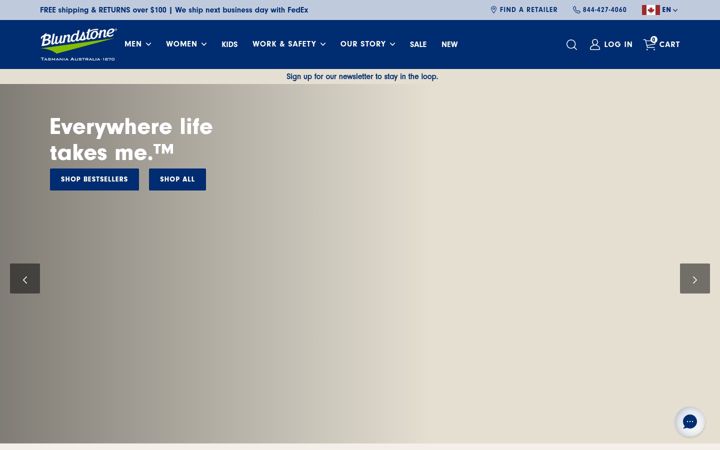 Screenshot of blundstone.ca