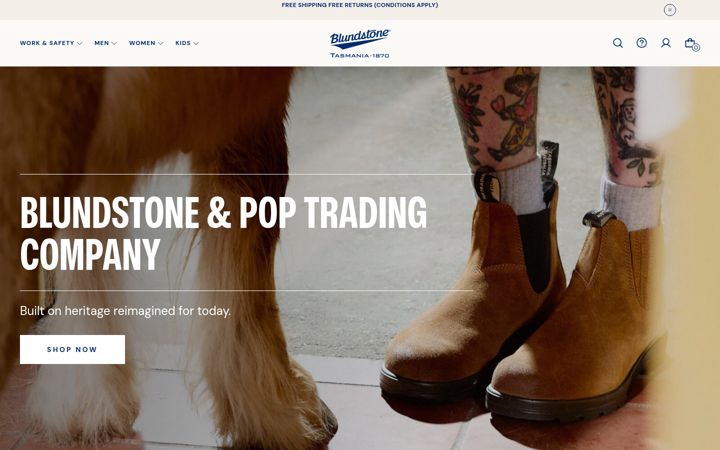 Екранна снимка на blundstone.com.au