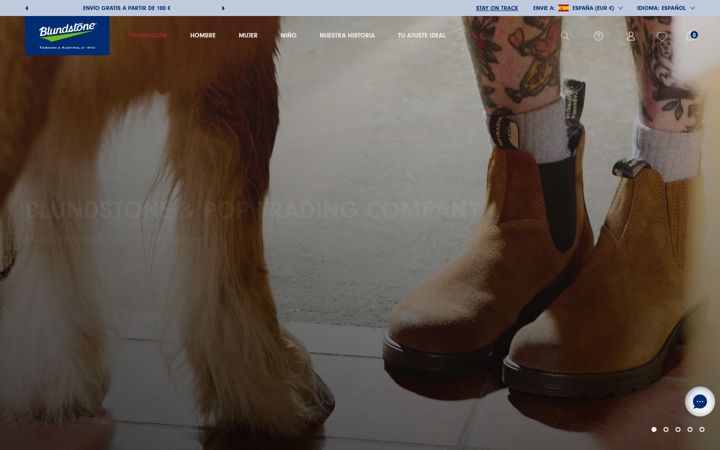 Екранна снимка на blundstone.es