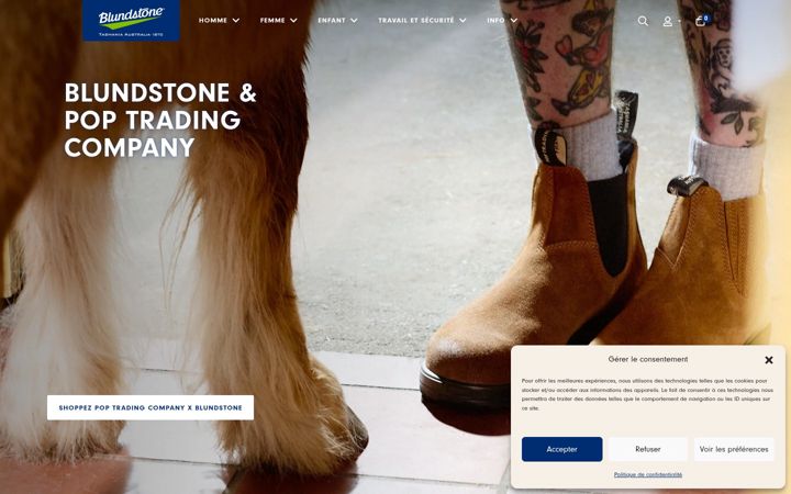 Екранна снимка на blundstone.fr