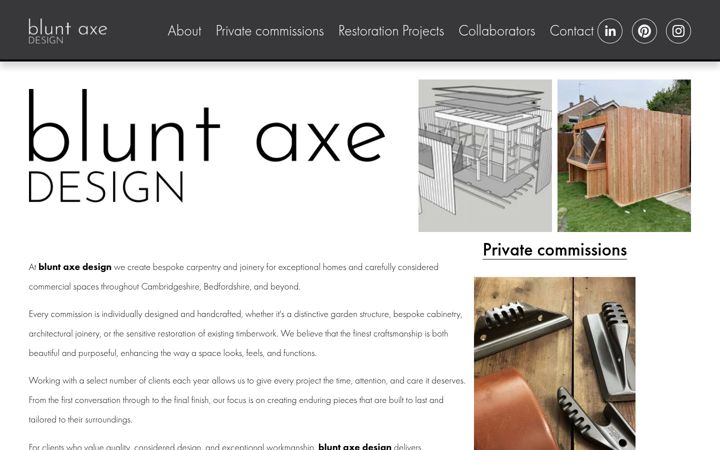 Screenshot of bluntaxedesign.co.uk