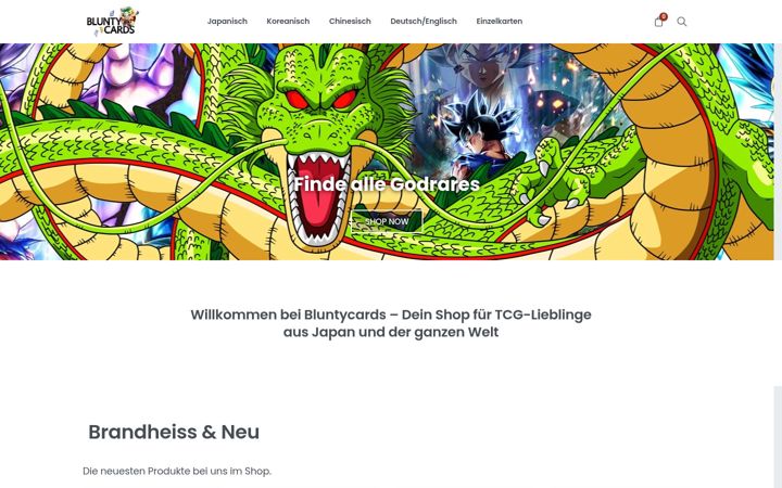 Screenshot of bluntycards.com