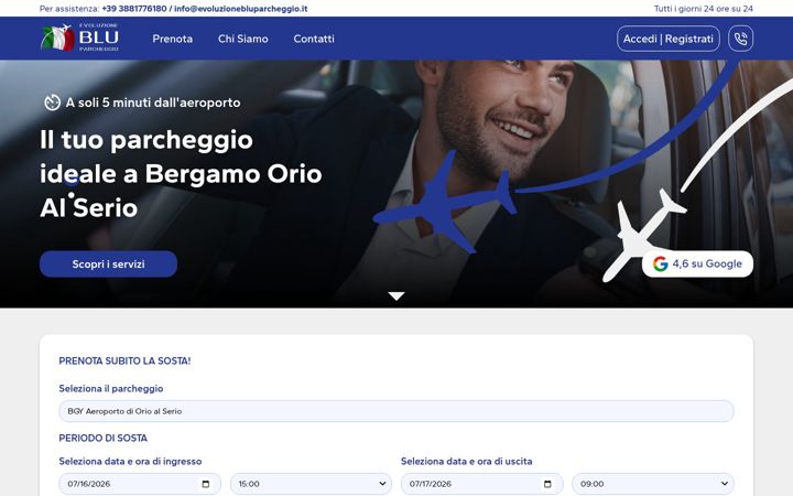 Screenshot ta' bluparcheggio.it