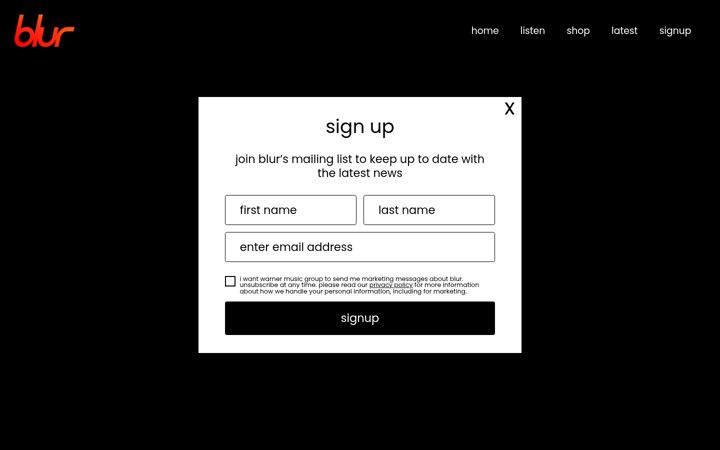 Screenshot of blur.co.uk
