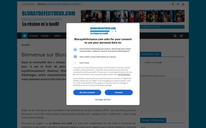 Screenshot of bluraydefectueux.com
