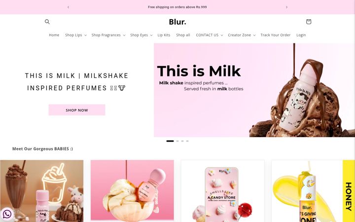 Screenshot of blurindia.com