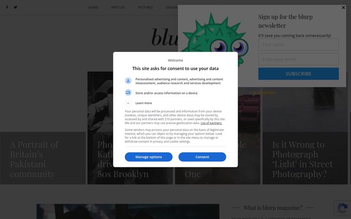 Screenshot of blurp.co.uk