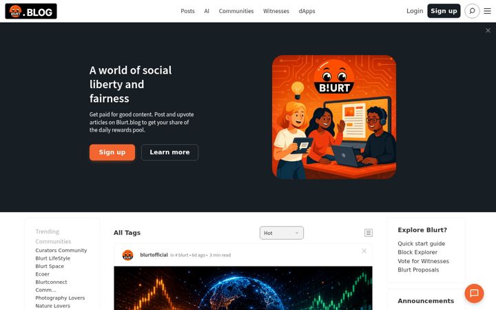 Screenshot of blurt.blog