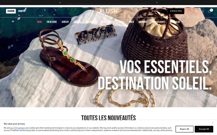 Screenshot of blush-conceptstore.com