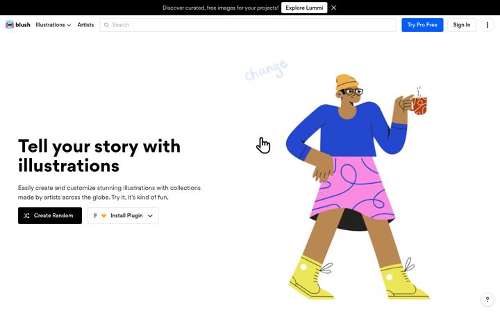 Screenshot of blush.design