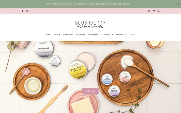 Screenshot of blushberrybotanicals.co.uk