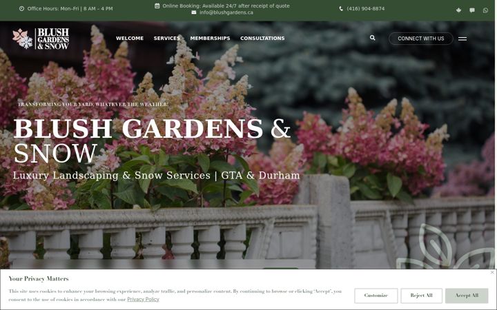Captura de pantalla de blushgardens.ca