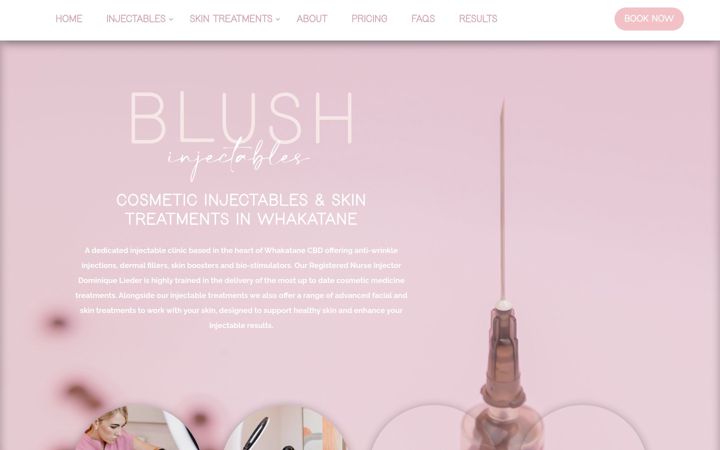Screenshot of blushinjectables.co.nz