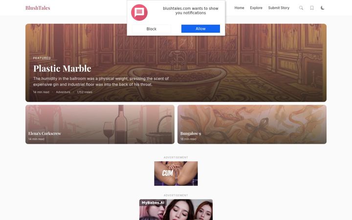 Screenshot of blushtales.com