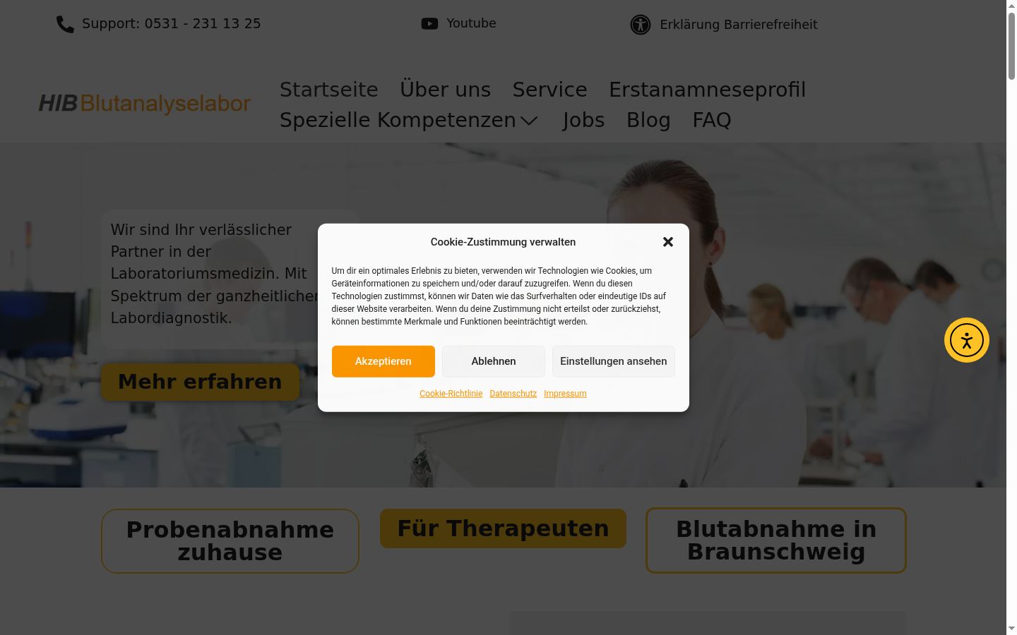 Képernyőkép a bármilyen interakció előtt megjelenő hozzájárulási bannerről