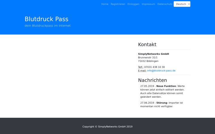 Screenshot ta' blutdruck-pass.de