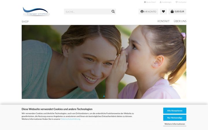Screenshot of blutgruppe-schnelltest.de