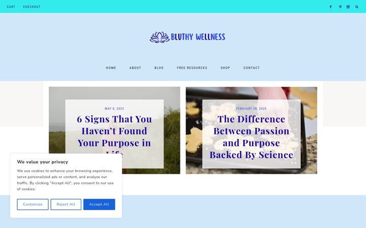 Screenshot του bluthywellness.com