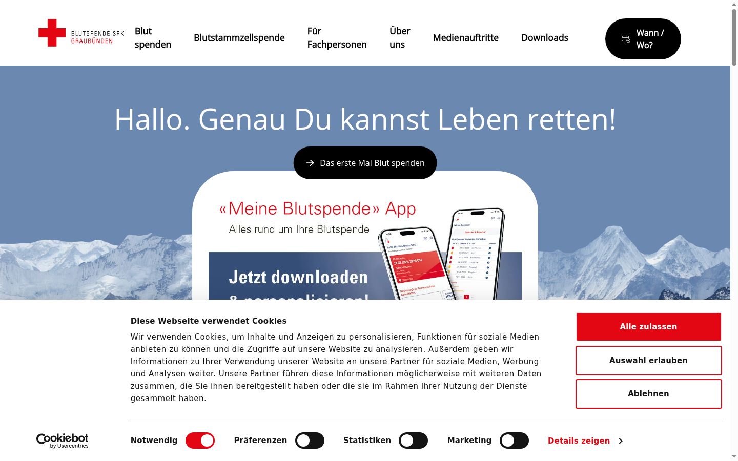 Screenshot of the consent banner shown before any interaction