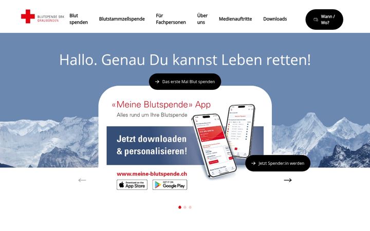 Screenshot of blutspende-gr.ch