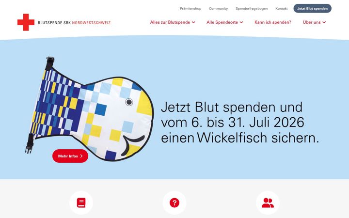 Screenshot of blutspende-nordwestschweiz.ch