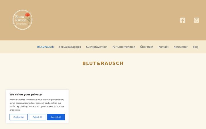 Snímek obrazovky blutundrausch.de