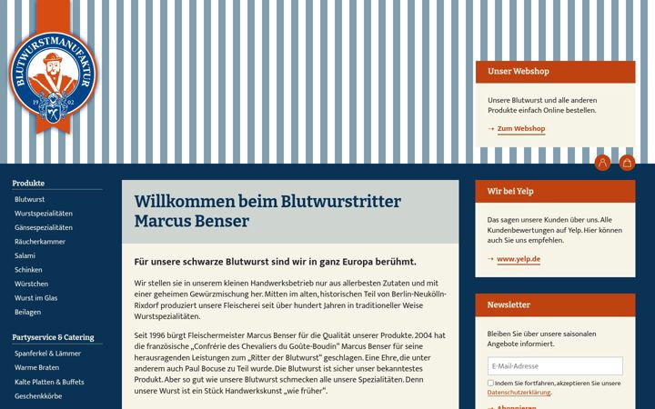 Screenshot of blutwurstmanufaktur.com