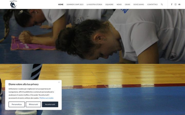 Screenshot of bluvolleypesaro.it