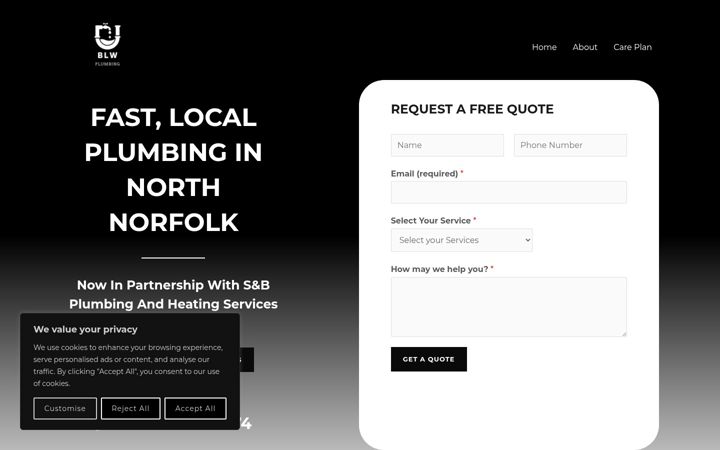 Screenshot of blwplumbing.com