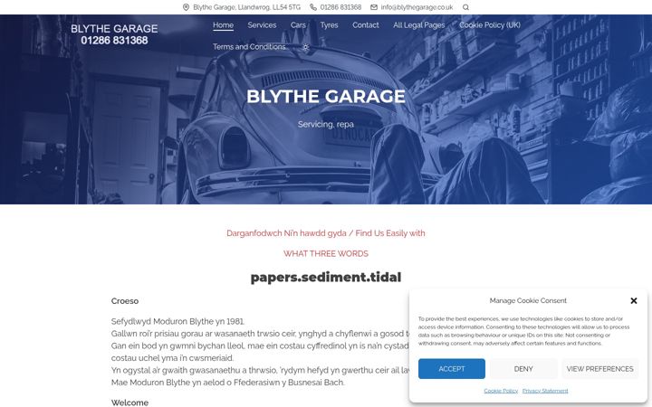 Screenshot of blythegarage.co.uk
