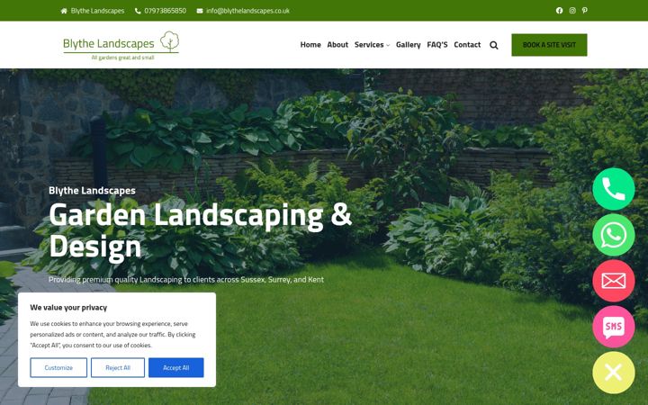 Screenshot of blythelandscapes.co.uk