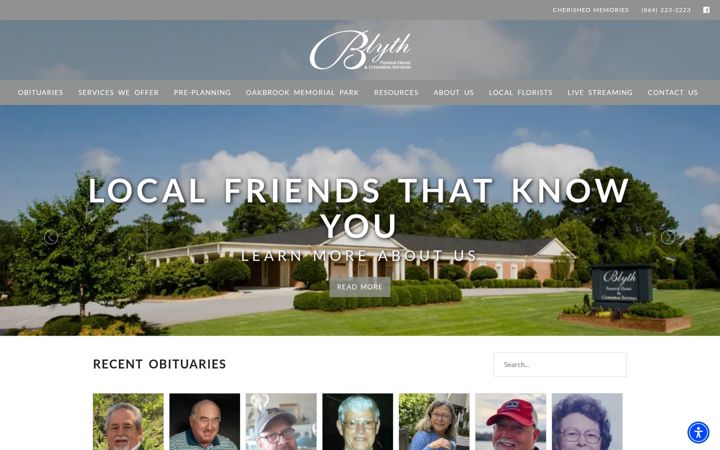 Screenshot of blythfuneralhome.com