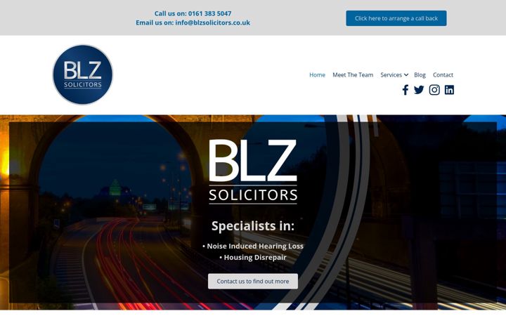 Screenshot of blzsolicitors.co.uk